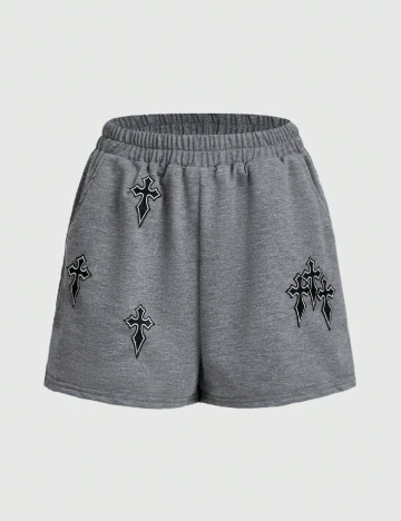 Pantaloni scurti Romwe, gri