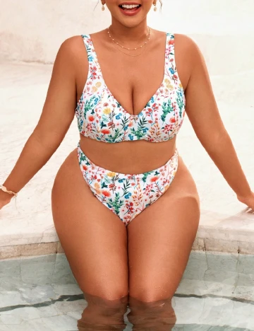 Costum de baie SHEIN CURVE, floral