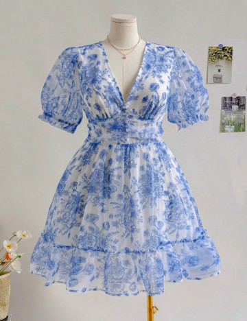 
						Rochie scurta SHEIN CURVE, albastru