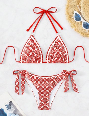 
						Costum de baie SHEIN, rosu