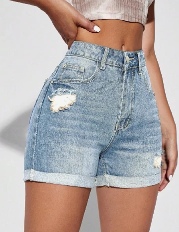 Pantaloni scurti SHEIN, albastru