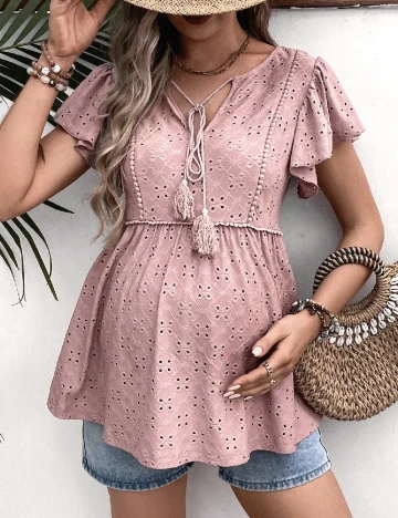 Bluza SHEIN Maternity, roz pudra