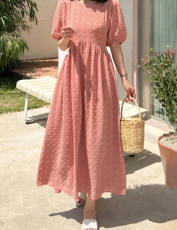 Rochie lunga Dazy, roz