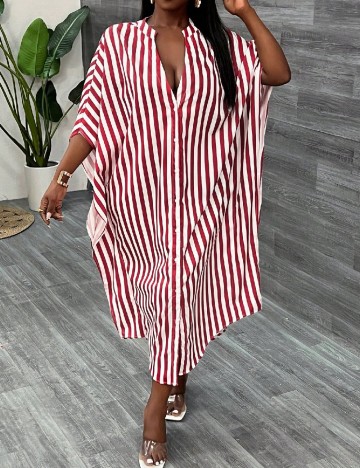 
						Rochie medie SHEIN, alb/rosu