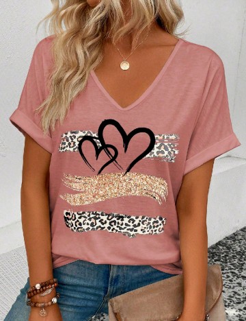 
						Tricou SHEIN, roz pudra