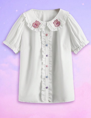 
						Camasa Romwe Plus Size, alb