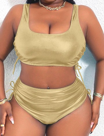 
						Costum de baie SHEIN CURVE, auriu