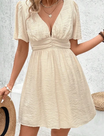 Rochie scurta SHEIN, crem