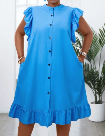 Rochie medie SHEIN CURVE, albastru