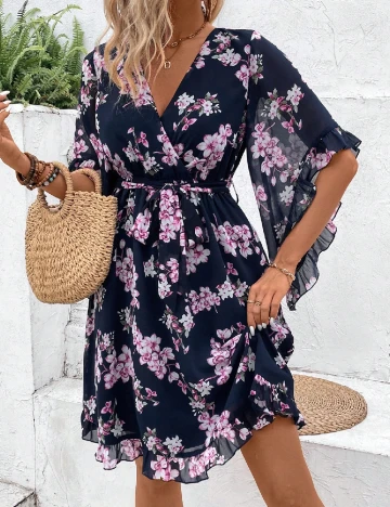 Rochie scurta SHEIN, floral print