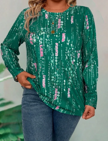 Bluza SHEIN CURVE, verde