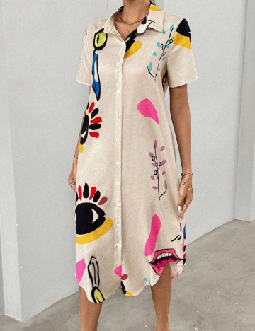 
						Rochie medie SHEIN, crem