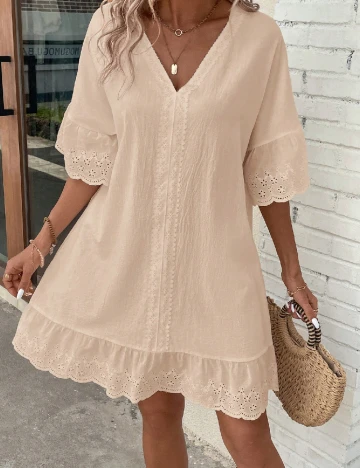 Rochie scurta SHEIN, crem