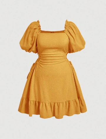 Rochie medie SHEIN CURVE, galben