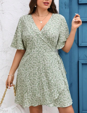 Rochie scurta SHEIN CURVE, verde