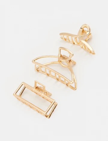 Set clame de par 3 bucati Sinsay, auriu