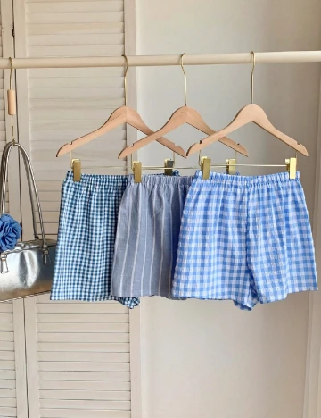 Set Pantaloni scurti 3 perechi SHEIN, alb/albastru