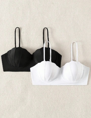 Set sutiene 2 bucati SHEIN, alb/negru