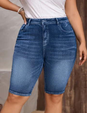 Pantaloni scurti SHEIN CURVE, albastru