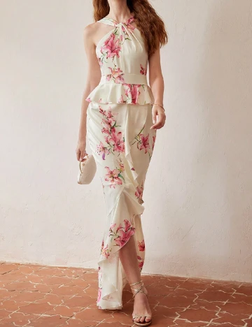 Rochie lunga MOTF, ecru