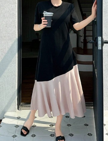 
						Rochie lunga Dazy, negru/crem