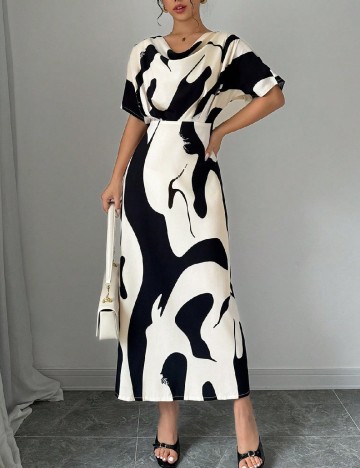 
						Rochie lunga SHEIN, crem/negru