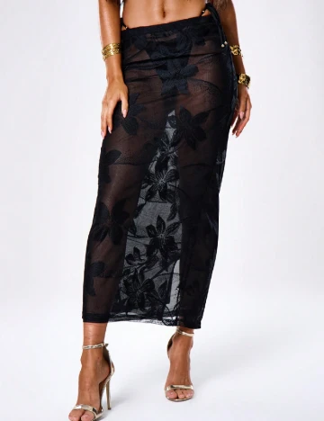 Fusta de plaja SHEIN, negru