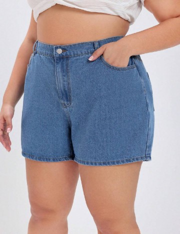 
						Pantaloni scurti SHEIN CURVE, albastru