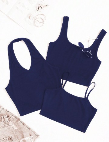 
						Set topuri 3 bucati SHEIN, bleumarin