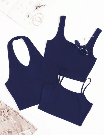 Set topuri 3 bucati SHEIN, bleumarin