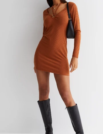 Rochie scurta New look, maro