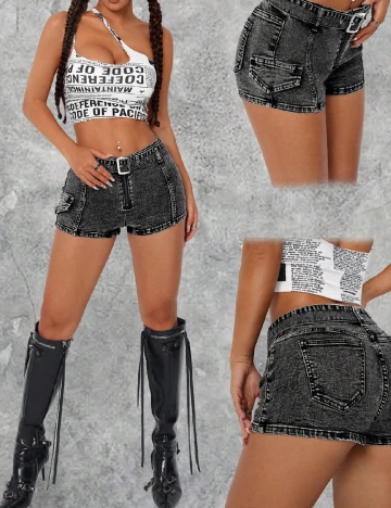 Pantaloni scurti SHEIN, gri inchis