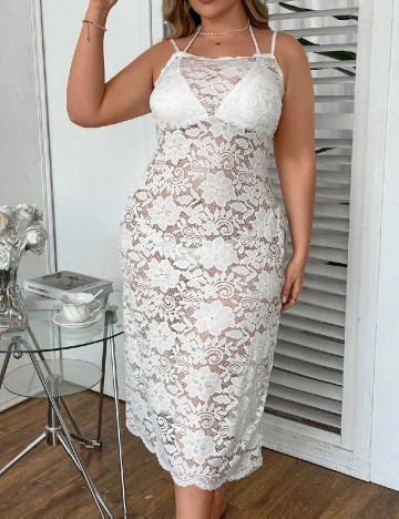 
						Rochie de plaja SHEIN CURVE, alb
