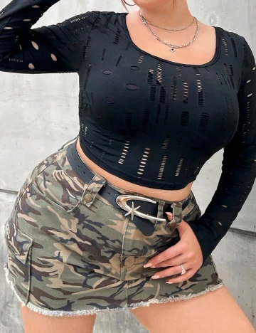 Top SHEIN CURVE, negru