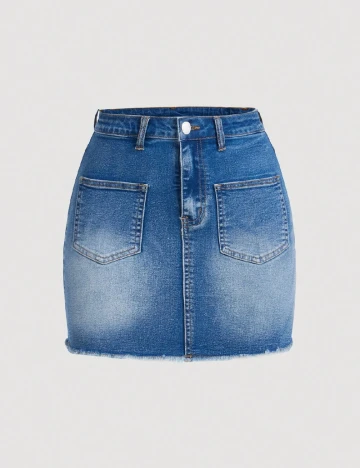 Fusta Shein Kids, albastru