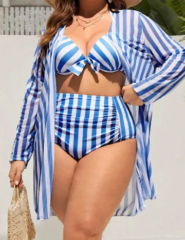 Costum de baie SHEIN CURVE, albastru