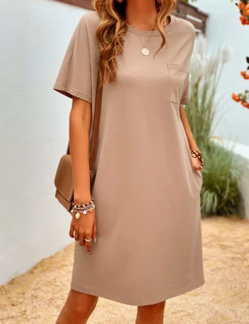 Rochie scurta Emery Rose, maro