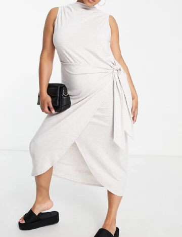 Rochie medie ASOS Curve, ecru