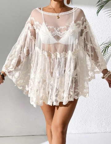 
						Bluza de plaja SHEIN, alb