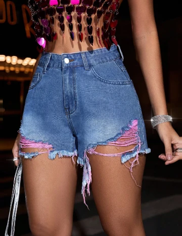 Pantaloni scurti SHEIN, albastru