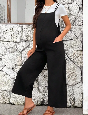 Salopeta SHEIN Maternity, negru
