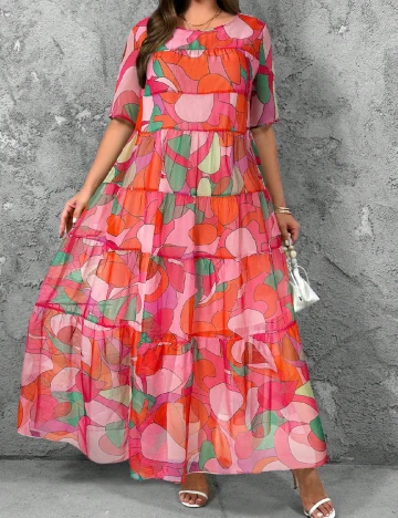 Rochie lunga SHEIN CURVE, mix culori