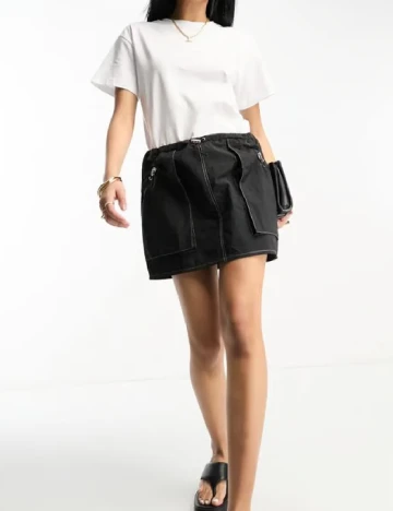 Rochie scurta ASOS, alb/negru