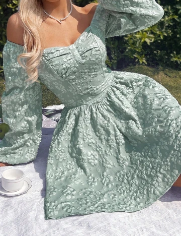 Rochie scurta SHEIN, verde deschis