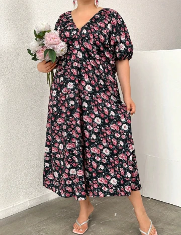 Rochie lunga SHEIN CURVE, floral print