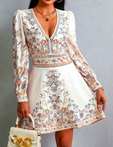 Rochie scurta SHEIN, crem