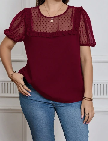 Bluza SHEIN CURVE, pruna