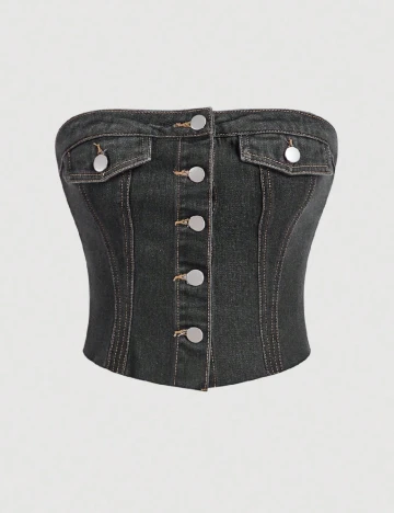 Top SHEIN, gri inchis