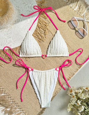 
						Costum de baie SHEIN, ecru