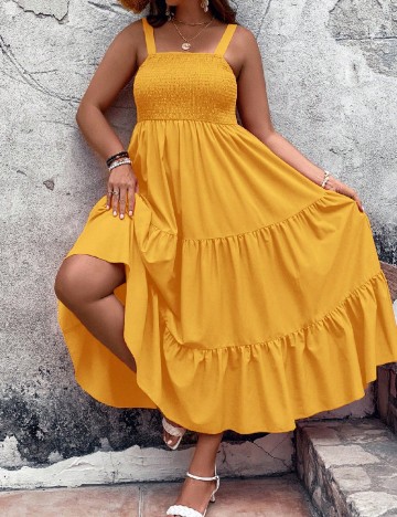 
						Rochie medie SHEIN CURVE, galben